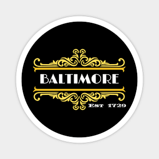 BALTIMORE EST 1729 GOLD FRAME DESIGN Magnet